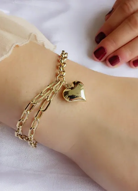 Chunky Gold Chain Heart Chain Bracelet