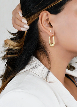 Modern U-Shape Hoop Earrings