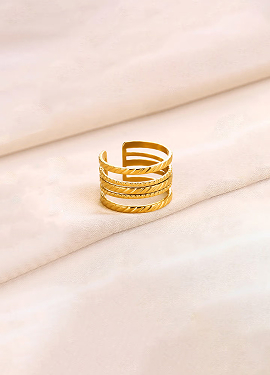 Minimal Multi-Layer Gold Band Ring